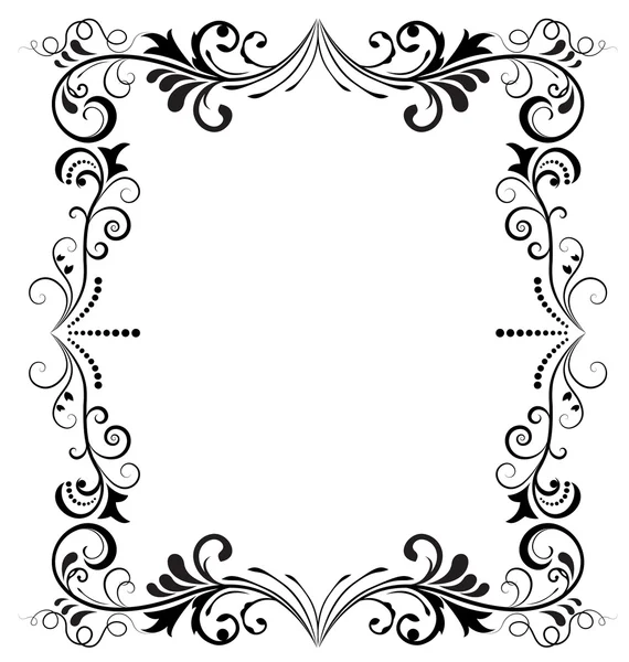 Marco vectorial vertical vintage blanco y negro . — Vector de stock