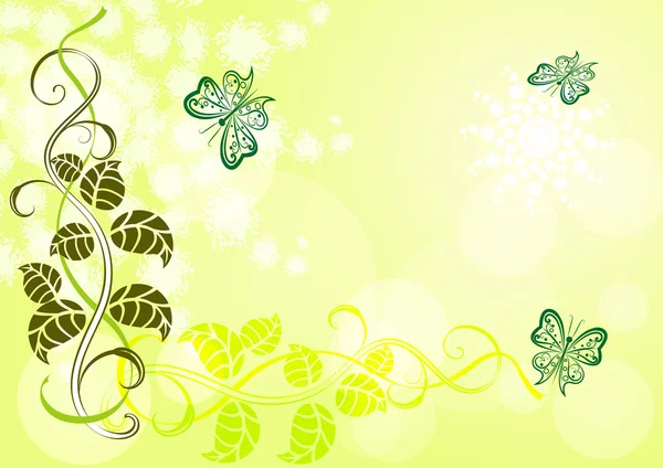 Carte vectorielle d'été lumineuse avec des papillons . — Image vectorielle