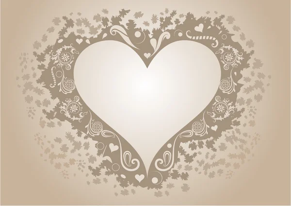 Vintage heart shaped frame with copy space. — Stock Vector