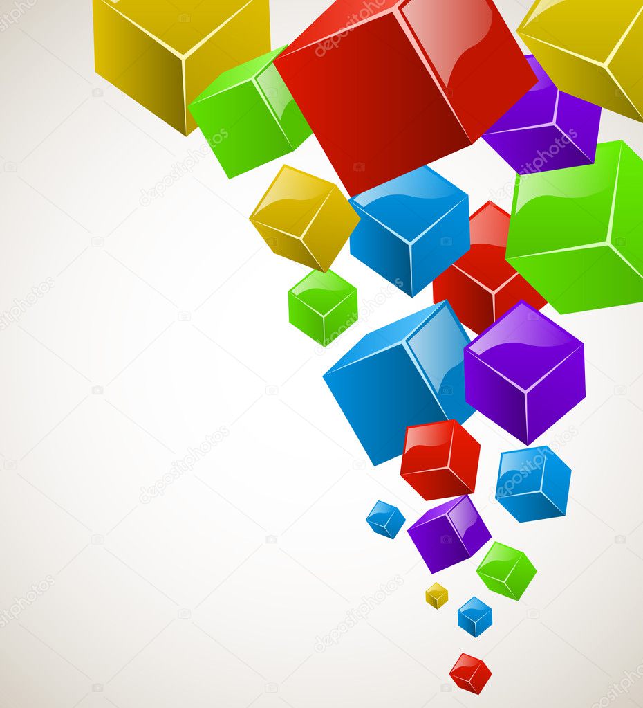 Colorful cubes stream vector background