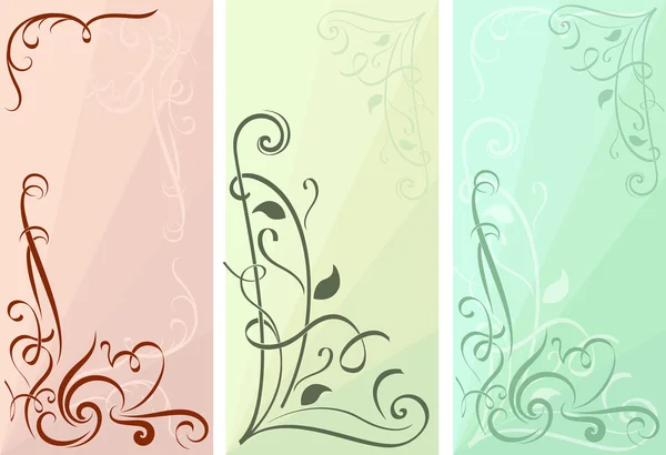 Conjunto de vetores de banners verticais florais de cor . —  Vetores de Stock