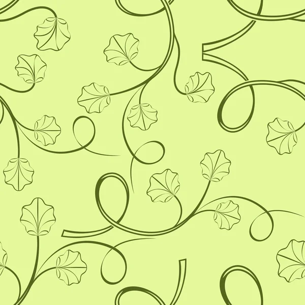 Seamless light green leaves vector texture. — Stock Vector
