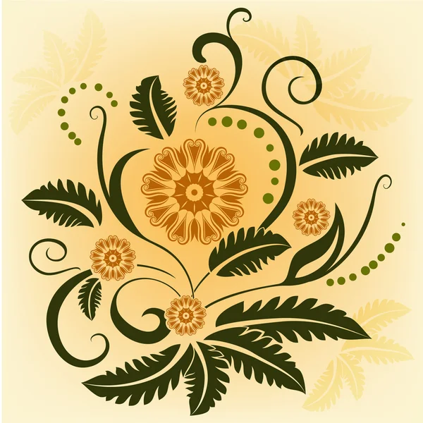 Abstract ornamental vector flower design element. — Stock Vector