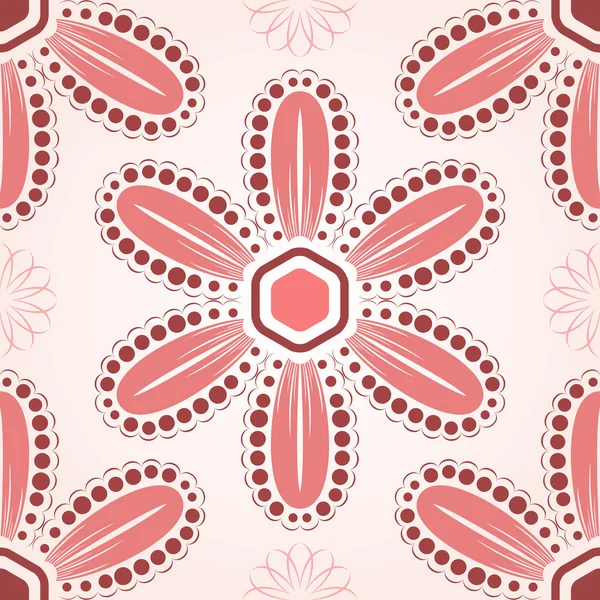 Seamless decorative red flower bud pattern. — Stock Vector