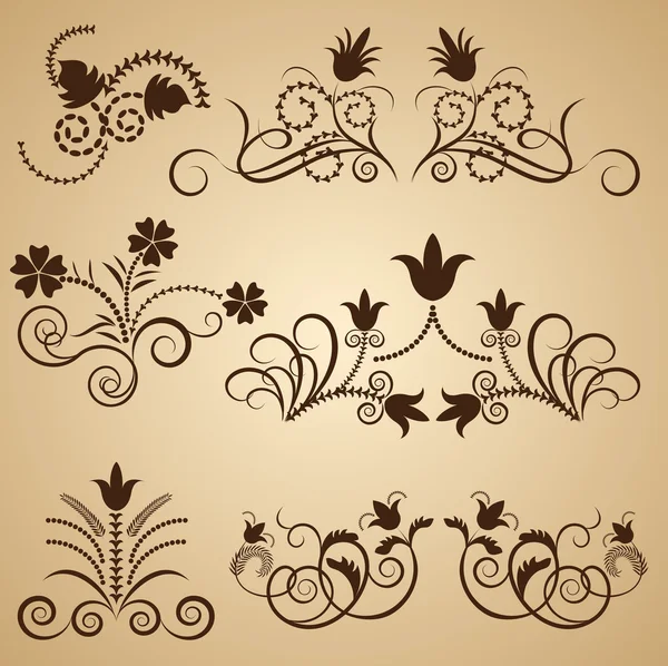 Elementos de diseño vectorial vintage floral . — Vector de stock