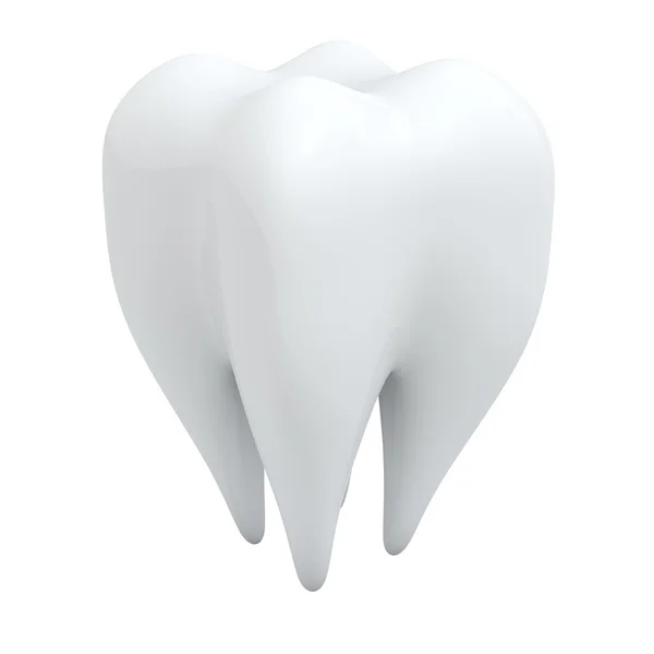 3d dente umano isolato su sfondo bianco . — Foto Stock