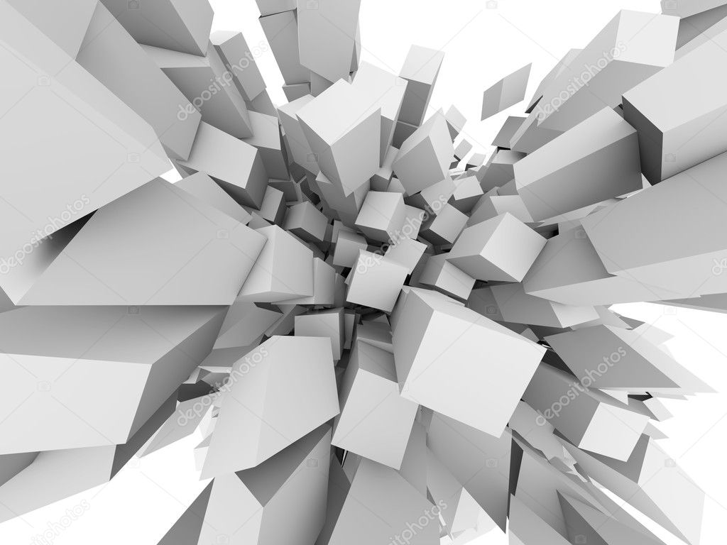 Abstract 3D cubes explode background. — Stock Photo ...