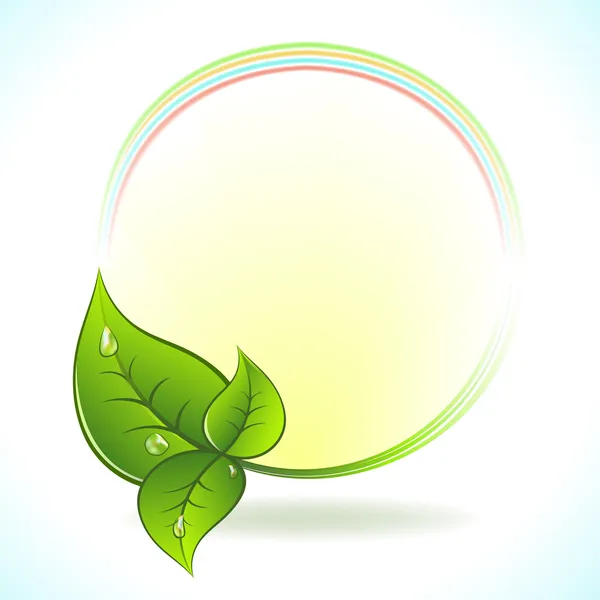 yeşil yaprak vektör etiketi