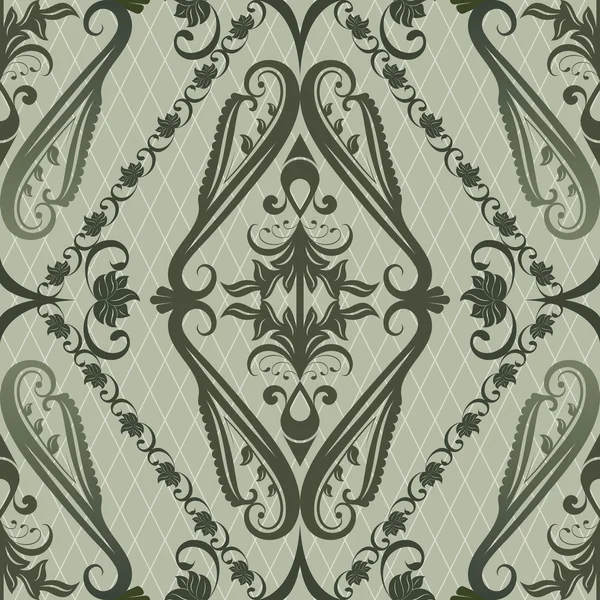 Modèle vectoriel floral vintage vert sans couture . — Image vectorielle