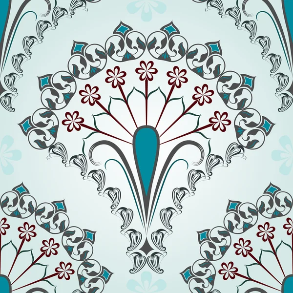 Seamless blue floral vector pattern. — Stock Vector