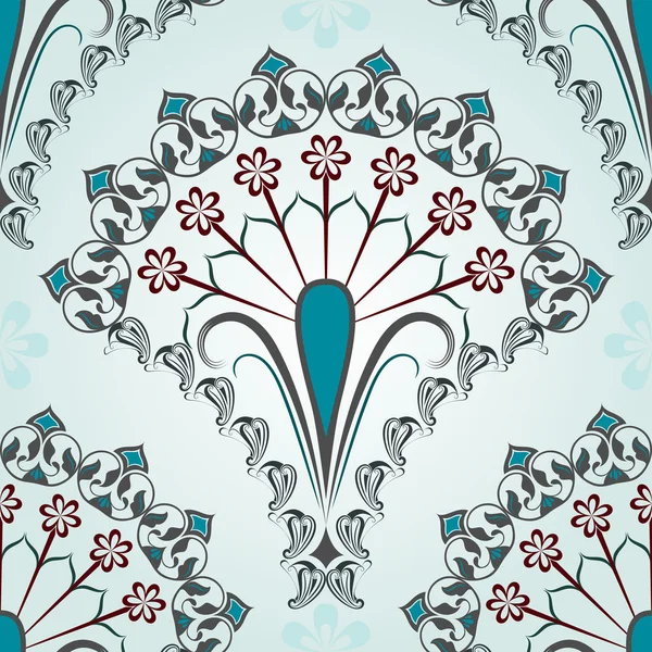 Patrón de vector floral azul inconsútil . — Vector de stock