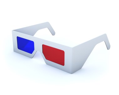 Klasik tek kullanımlık karton anaglif 3d gözlük.
