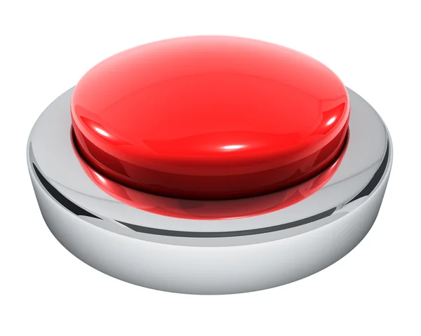 Big red button isolated on white background. — Stock Photo, Image