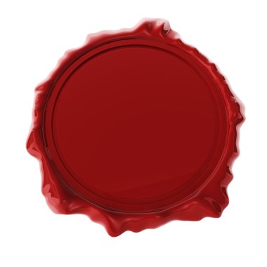 Beyaz 3d render izole kırmızı mum mühür.