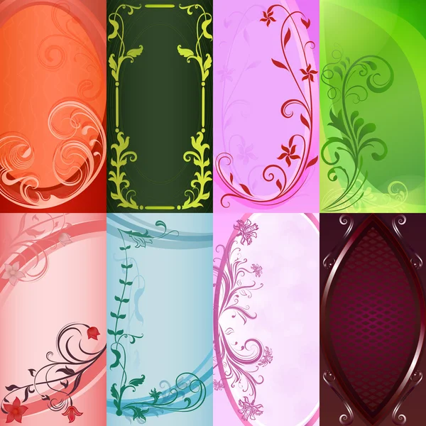 Cartes florales couleur — Image vectorielle