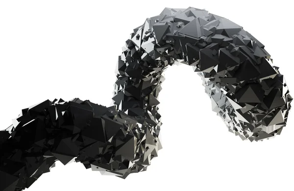 Абстрактный черный 3D завихрение изолированы на белом фоне . — стоковое фото