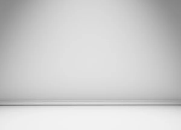 空白的白色墙壁与地板成型模板. — 图库照片