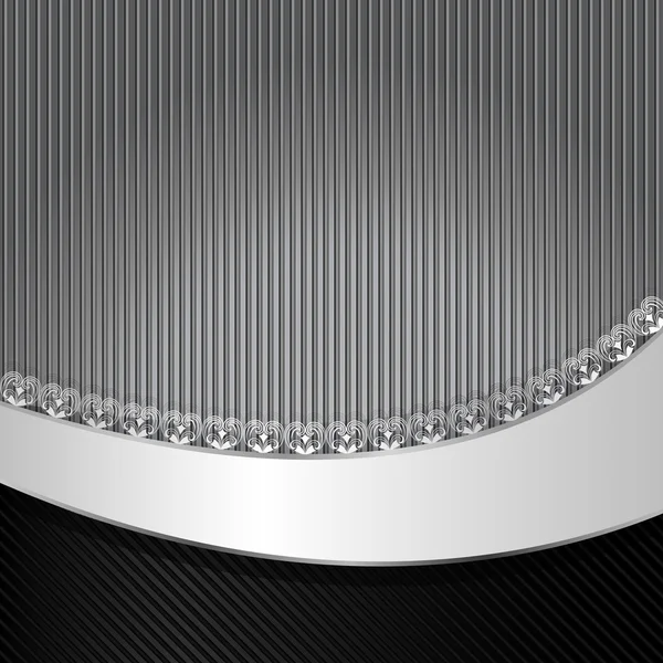 Schwarz-grau gestreifter Vektorhintergrund mit welligem Kopierraum. — Stockvektor