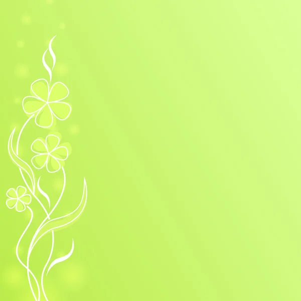 Fondo de primavera de flores verde claro abstracto con espacio de copia . — Vector de stock