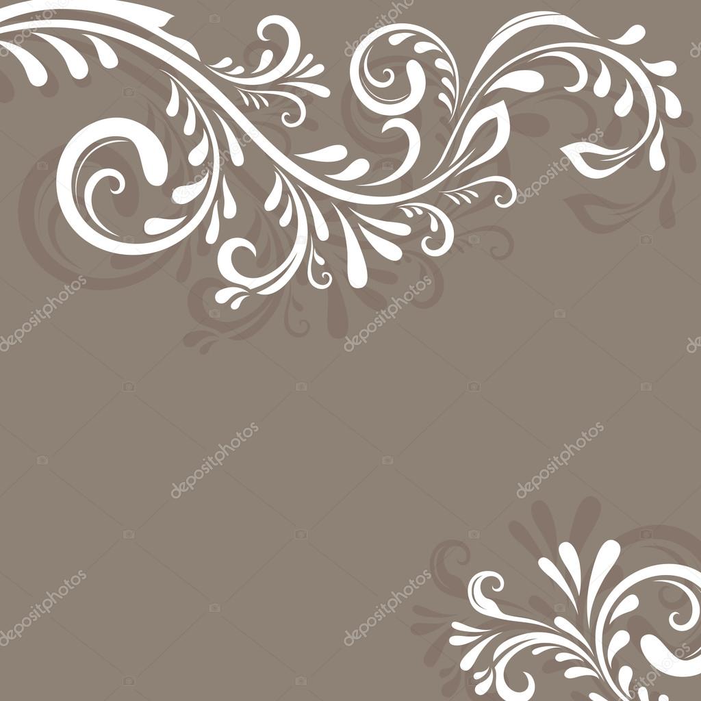 Бежевый векторный фон с цветочным орнаментом Stock Vector by ©lenapix