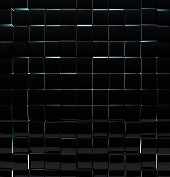 Black glass cubes wall background. — Stock Photo, Image