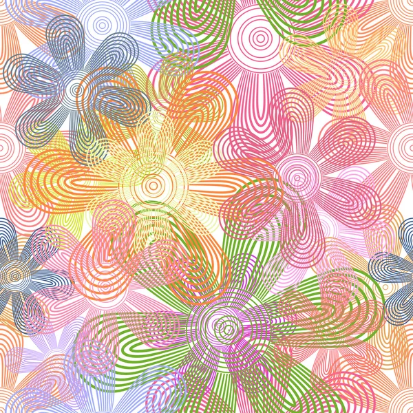 Naadloze heldere abstracte zomer floral vector patroon. — Stockvector