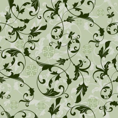 patrón transparente verde floral vector vintage.