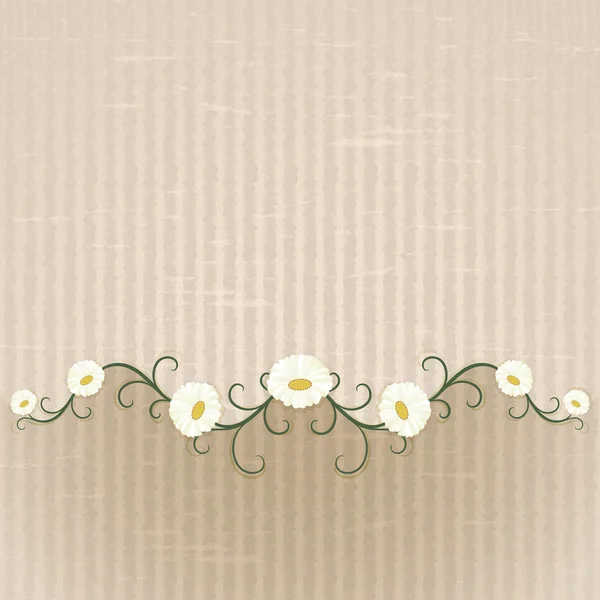 Béžové květinové pozadí abstraktní s sedmikrásky ornament. — Stockový vektor