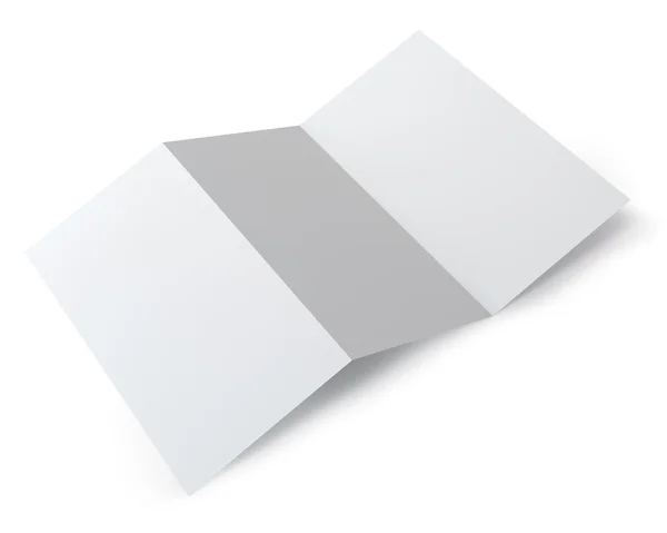 Boş beyaz zemin üzerine izole bir sayfa kitapçık katlama.