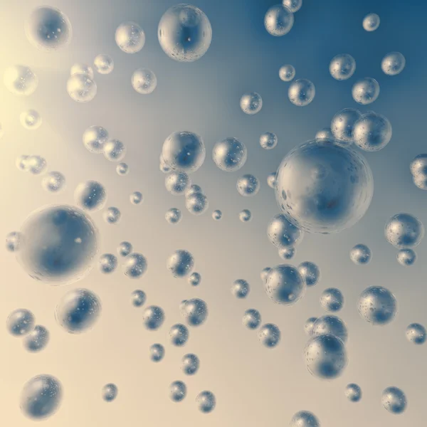 Vintage colored bubbles floating in air background. — Stock Photo, Image