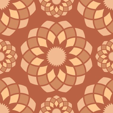 Dikişsiz kahverengi soyut süs çiçek tomurcukları desen.