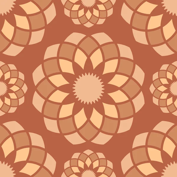 Seamless brown abstract ornamental flower buds pattern. — Stock Vector