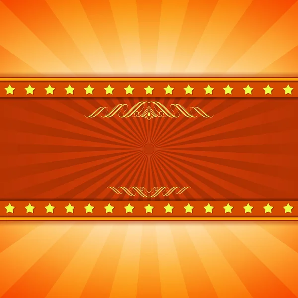 Gele en rode entertainment ray burst vector achtergrond met co — Stockvector