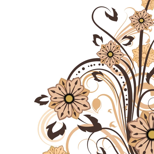 Abstract beige and brown floral background with copy space. — Stock Vector