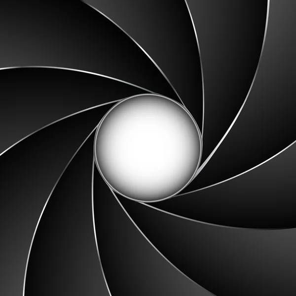 fotoğraf makinesi obtüratör Diyafram vektör arka plan beyaz kopyalama alanı ile.