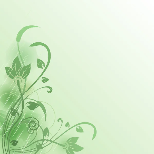 Fondo de vector verde flor abstracta con espacio de copia . — Vector de stock