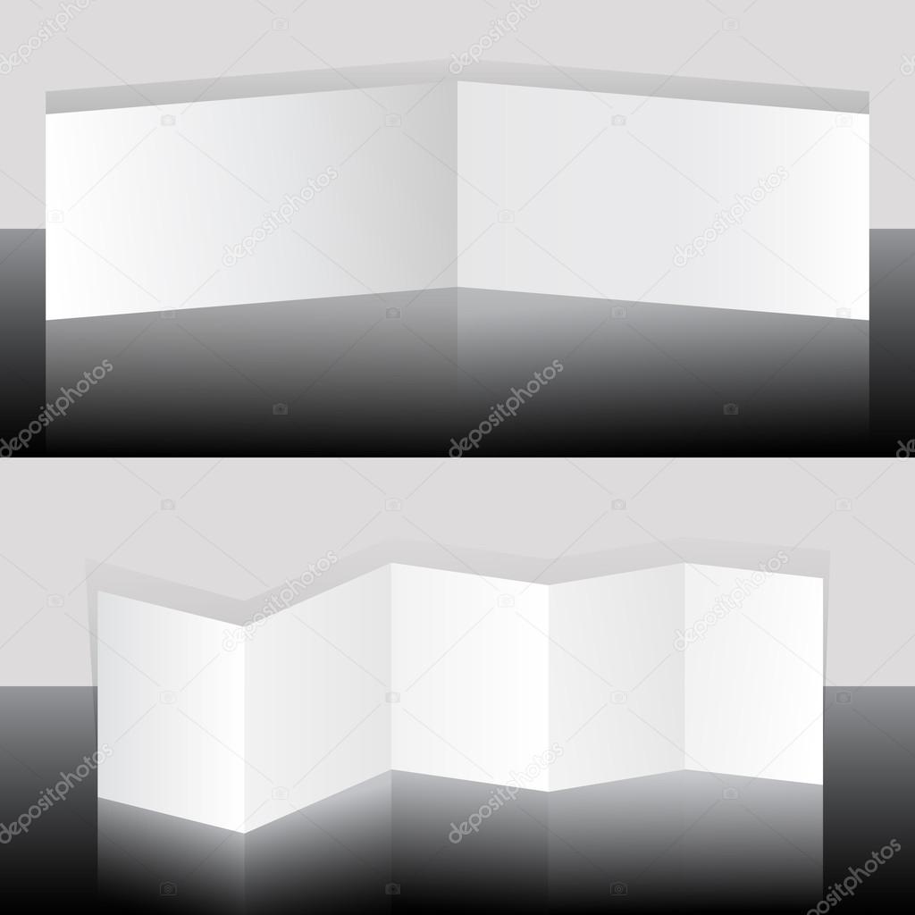 White blank folding booklets vector template.