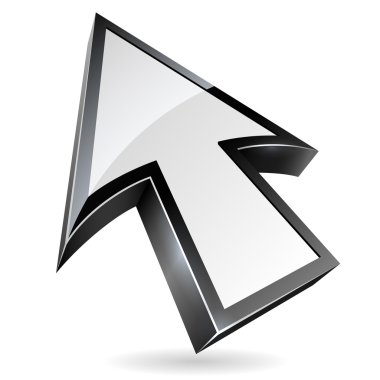 parlak ok işaretçi vektör tasarım öğesi üzerinde beyaz bac izole