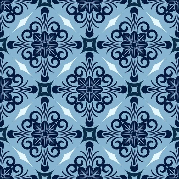 Inconsútil patrón azul invierno — Vector de stock