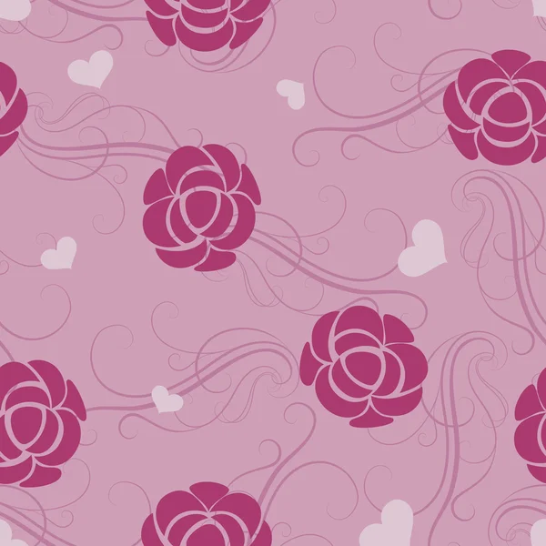 Sans couture floral fleur rose vecteur motif de papier peint . — Image vectorielle