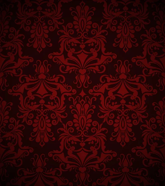 Seamless dark red vintage vector wallpaper pattern. — Stock Vector