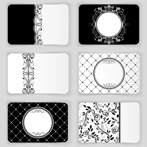 siyah-beyaz vintage kartvizit vektör şablonu.