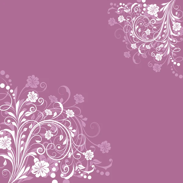 Abstract floral vintage purple background with copy space. — Stock Vector