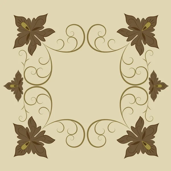 Abstracte bruine floral vintage frame met kopie ruimte. — Stockvector
