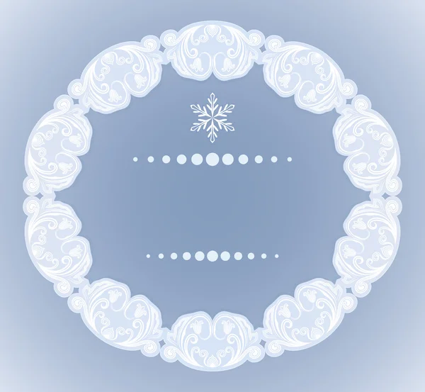 Marco adornado azul y blanco de Navidad — Vector de stock