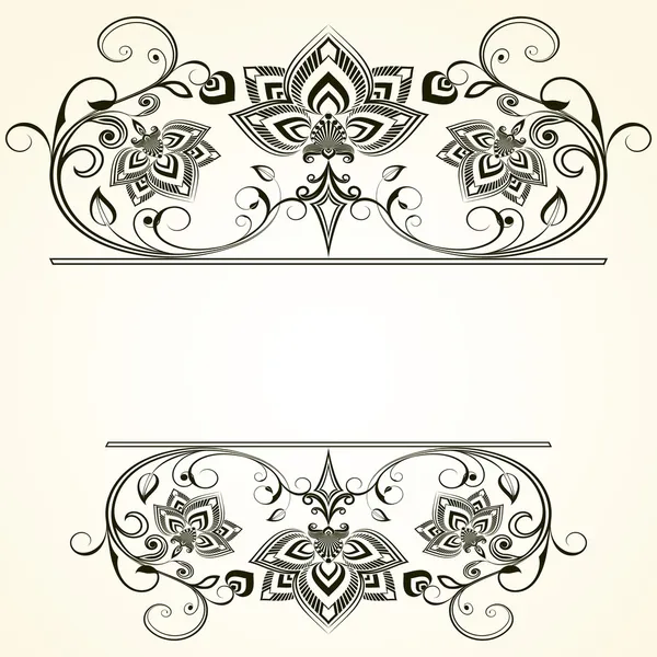 Éléments de design vectoriel vintage floral avec espace de copie . — Image vectorielle