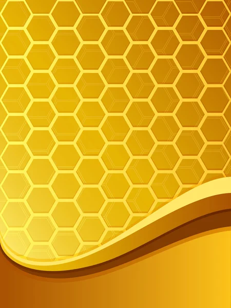 추상 노란 꿀벌 빗 배경 — 스톡 벡터