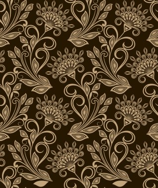 kahverengi çiçek desenli.