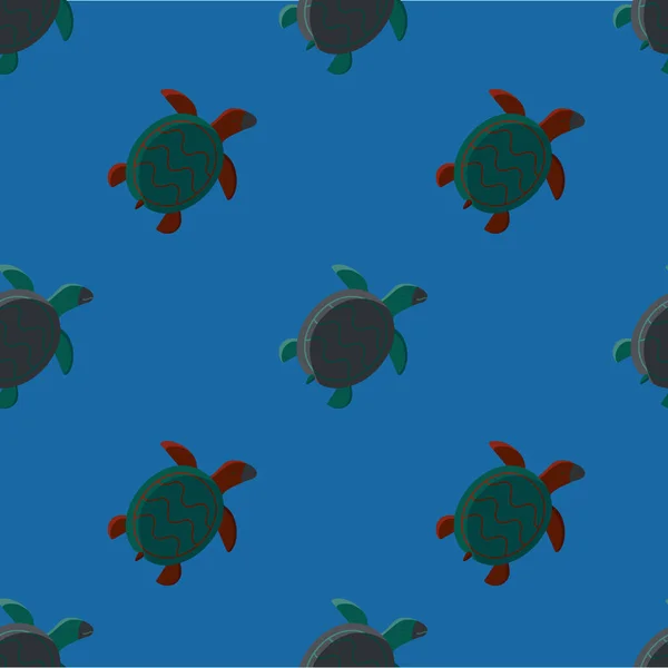 Tartaruga Crianças Tartaruga Verde Vermelha Padrão Sem Costura Plana Para — Fotografia de Stock