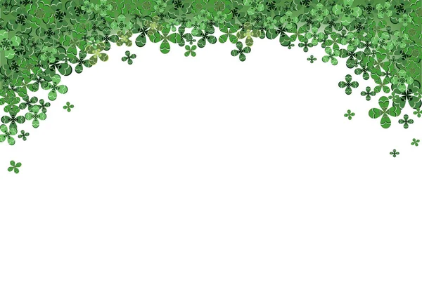 Shamrock Fallende Blätter Mit Lichtern Isoliert Auf Weißem Hintergrund Grün — Stockvektor